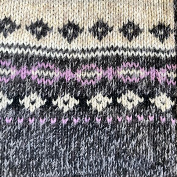 Erika & Co Sz S/M Vtg 90s Fair Isle Knit Sweater Vest Marled Grey Boxy - Picture 15 of 16